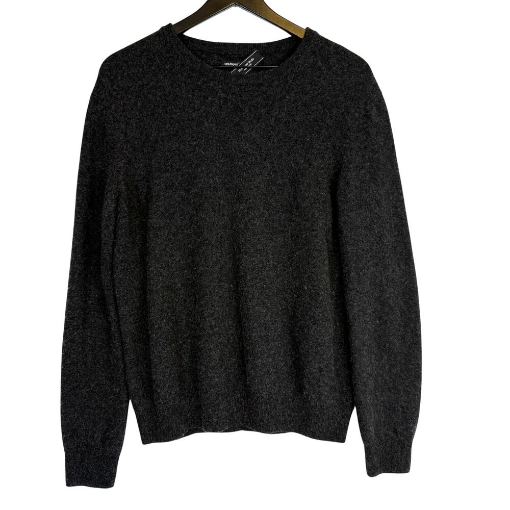 Mantovani Studio Mens 100% Italian Cashmere Sweater Crew Neck Charcoal Gray - M
